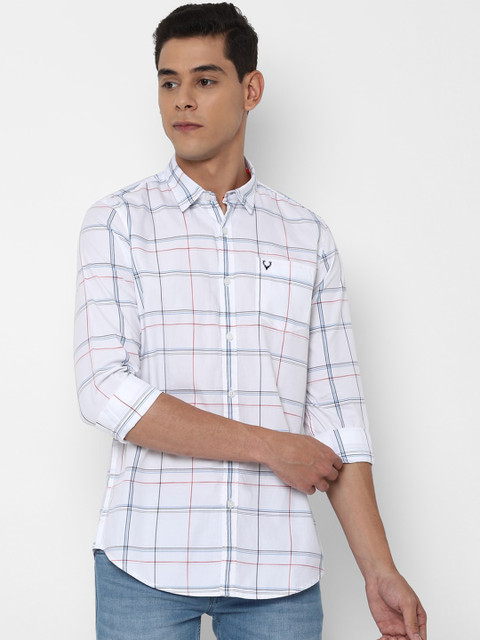 

Solly Jeans Co. Men White Regular Fit Checked Casual Shirt