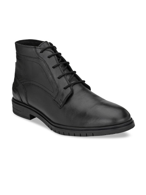 

Delize Men Black Leather Flat Boots