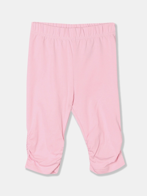 

Cherokee Girls Pink Solid Ankle-Length Leggings