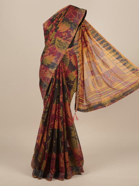 

Pothys Multicoloured Printed Poly Chiffon Saree, Multi