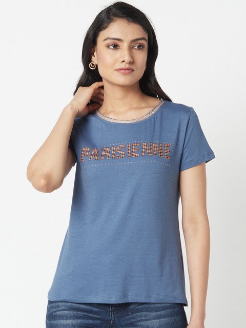 

Miss Grace Blue Regular Cotton Top