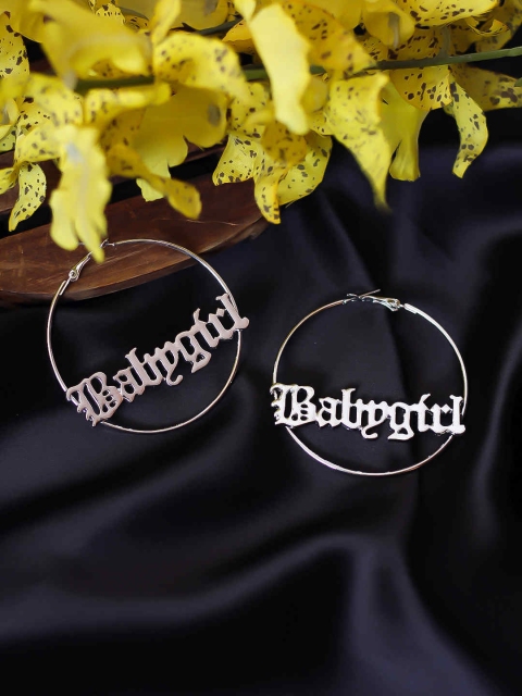 

Bellofox Silver-Toned Contemporary Hoop Earrings