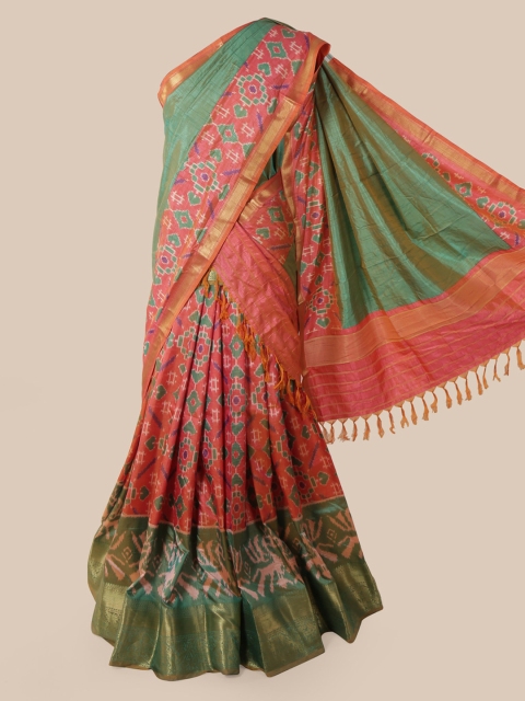

Pothys Pink & Green Art Silk Printed Saree