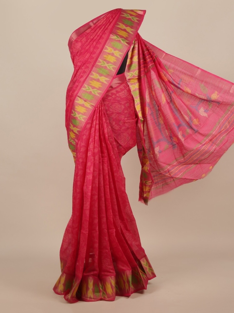 

Pothys Magenta Checked Saree