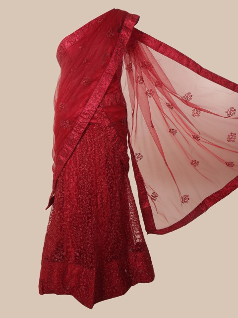 

Pothys Maroon Embroidered Net Saree