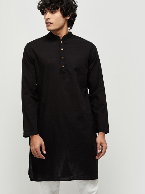 

max Men Black Cotton Kurta