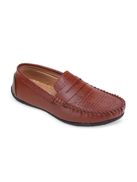 

TRASE Boys Brown Perforated Penny Loafers