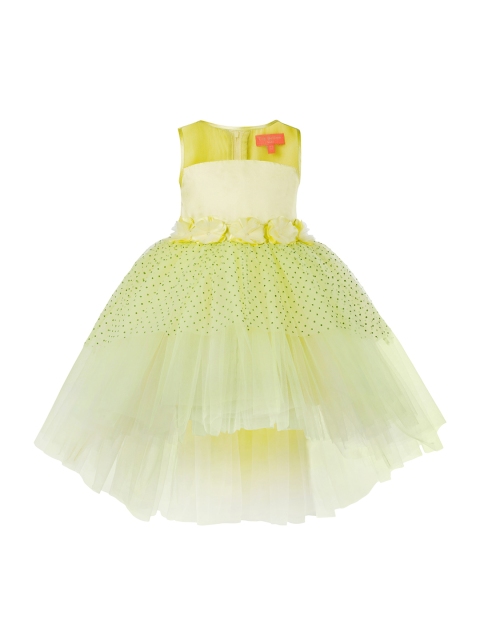 

Toy Balloon kids Girls Lime Green Dyed Net Fit & Flare Dress