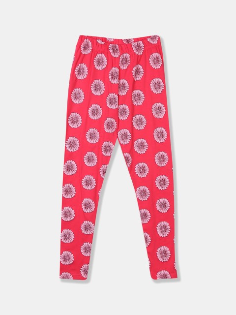 

Cherokee Girls Pink Printed Ankle-Length Leggings