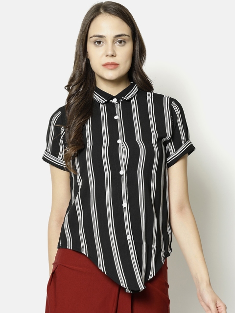 

V2 Value & Variety Black Striped Shirt Style Top