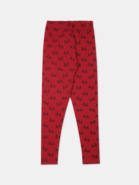 

Cherokee Girls Maroon & Black Printed Ankle-Length Leggings