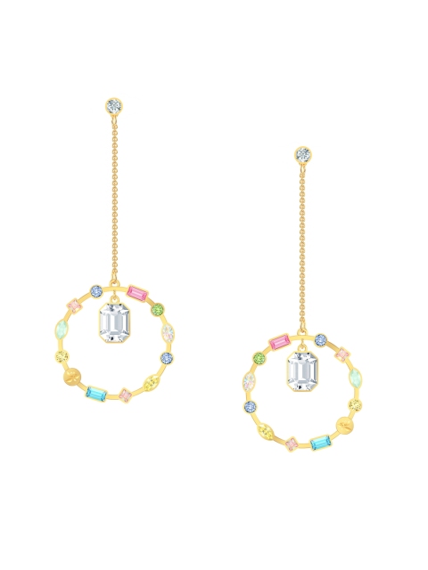 

SWAROVSKI Multicoloured Gold Plated Contemporary Drop Earrings, Multi
