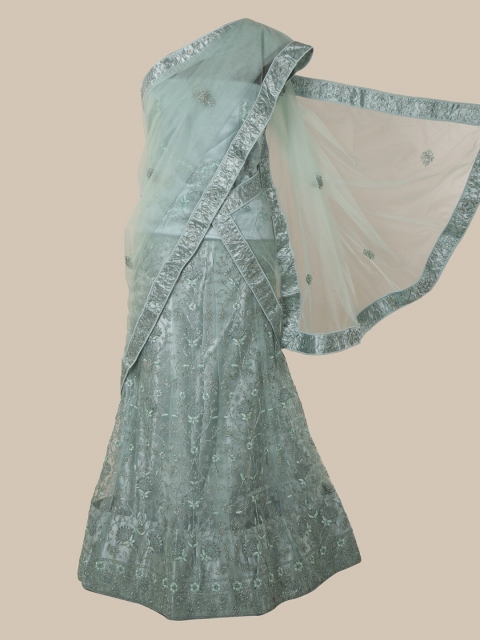 

Pothys Blue Embroidered Net Saree