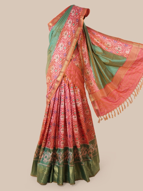 

Pothys Green Woven Design Art Silk Lehenga Saree