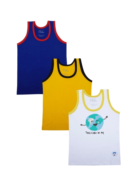 

DChica Boys Assorted Pack of 3 Cotton Innerwear Vests DCVSAP6738, Multi