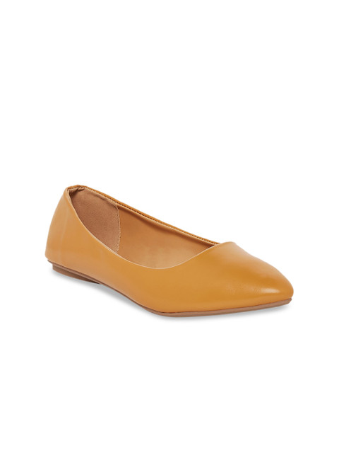 

Forever Glam by Pantaloons Women Tan Solid Leather Ballerinas