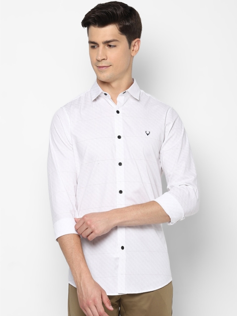 

Allen Solly Men White & Black Slim Fit Checked Pure Cotton Smart Casual Shirt