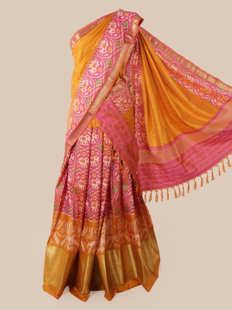 

Pothys Multicoloured Art Silk Printed Pochampally Traditional Saree, Multi
