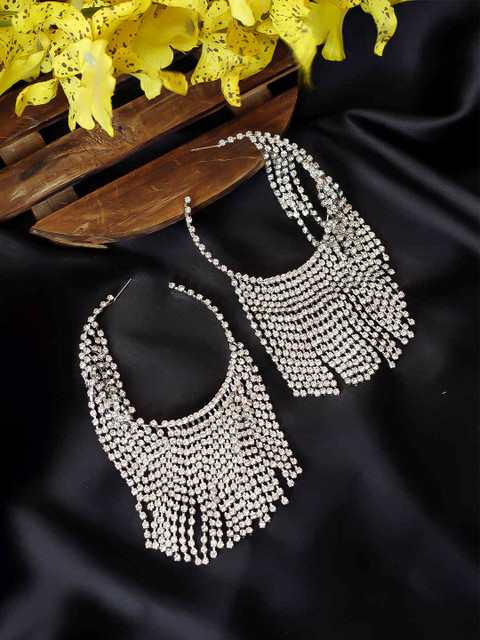

Bellofox Silver-Toned Contemporary Half Hoop Earrings