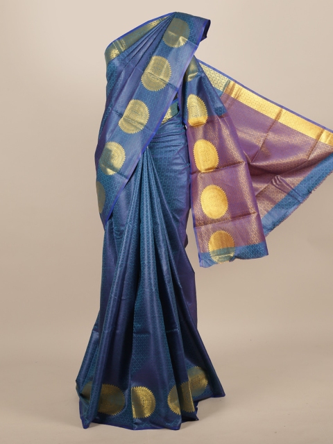

Pothys Blue Woven Design Jute Silk Saree