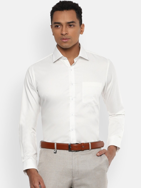 

Van Heusen Men Off-White Slim Fit Solid Formal Shirt
