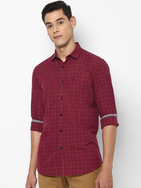

Allen Solly Men Maroon & Grey Slim Fit Checked Casual Shirt