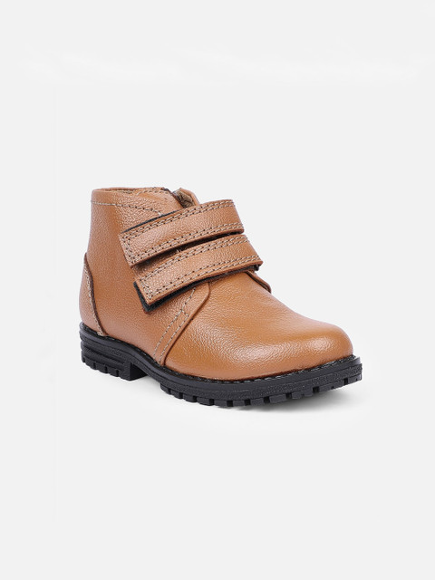 

Kids Ville Boys Beige Leather Flat Boots
