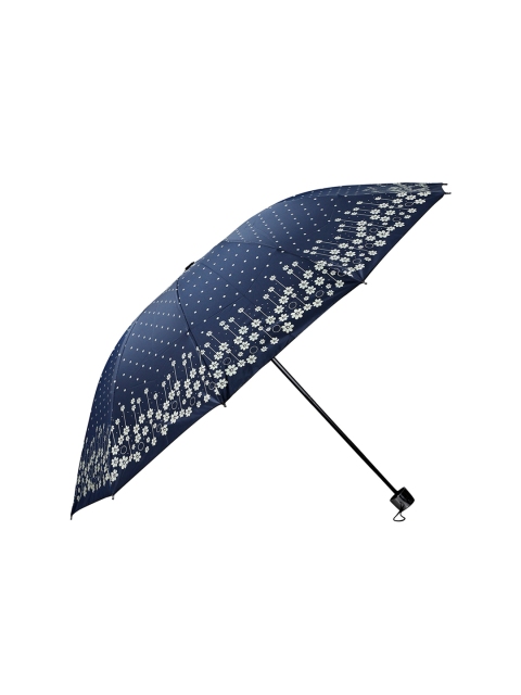 

LOOM LEGACY Navy Blue & White Floral Printed 3-Fold Umbrella