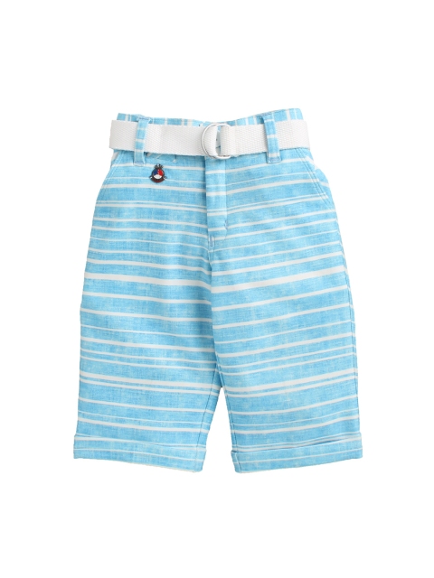 

Noddy Boys Turquoise Blue Striped Regular Fit Regular Shorts