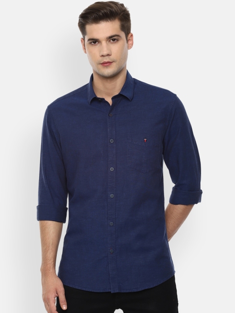 

Louis Philippe Sport Men Navy Blue Slim Fit Solid Casual Cotton Shirt