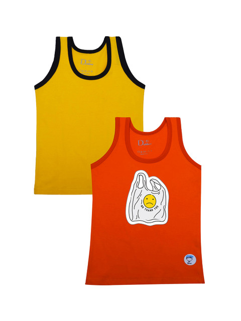 

DChica Boys Pack Of 2 Assorted Cotton Innerwear Vests DCVSMR6568