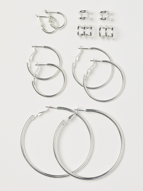 

H&M Women Silver-Toned Hoop Earrings & Ear Cuffs