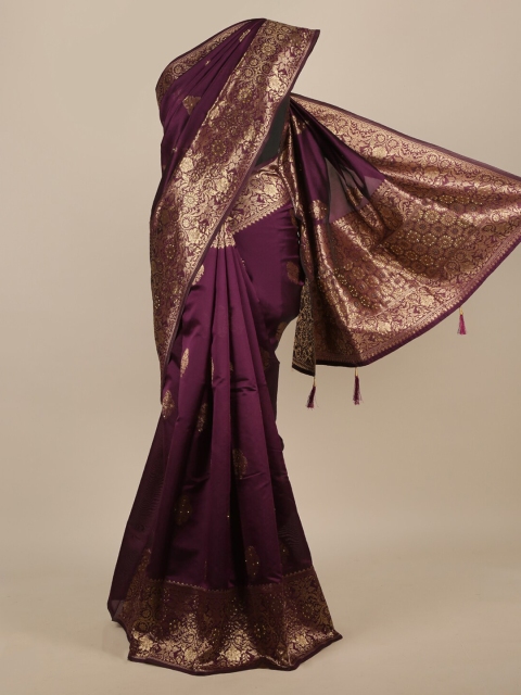 

Pothys Violet Woven Design Jute Silk Saree