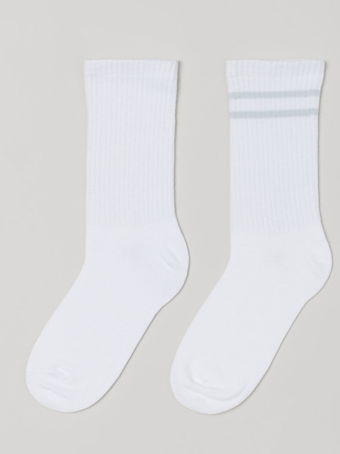 

H&M Women 2-Pack Sports Socks, White