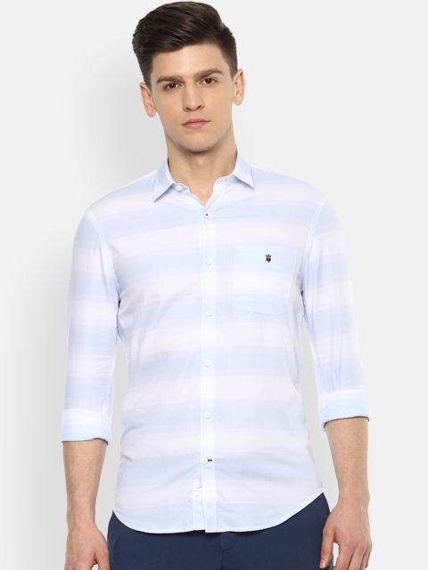 

Louis Philippe Sport Men Blue & White Regular Fit Striped Casual Cotton Shirt