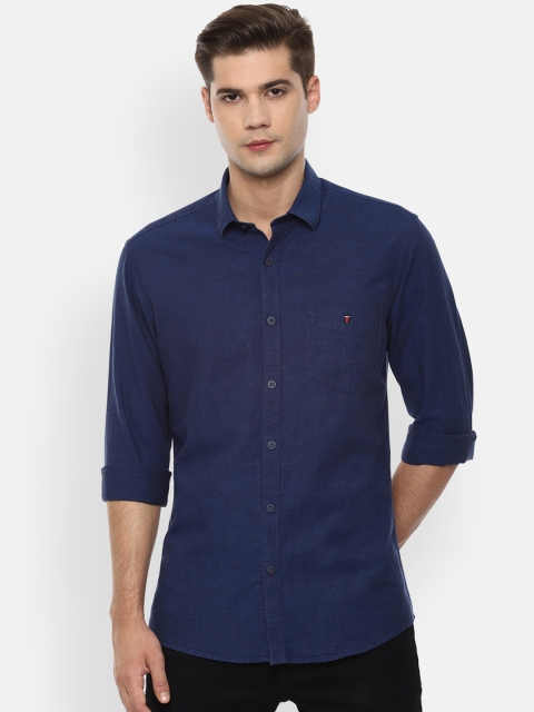 

Louis Philippe Sport Men Navy Blue Slim Fit Solid Casual Cotton Shirt