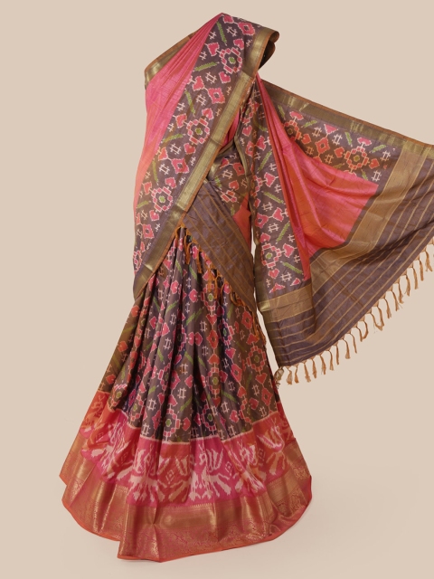 

Pothys Multicoloured Printed Art Silk Lehenga Saree, Multi