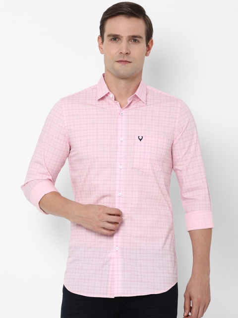 

Allen Solly Men Pink & Blue Slim Fit Checked Casual Shirt