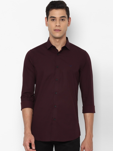 

Allen Solly Men Maroon & Navy Blue Slim Fit Checked Smart Casual Shirt