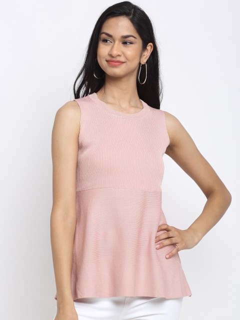 

Global Republic Pink Solid Regular Top