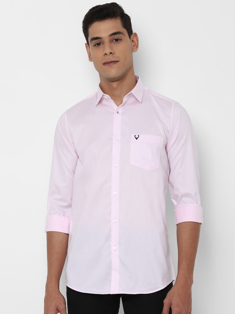 

Allen Solly Men Pink Slim Fit Solid Casual Shirt