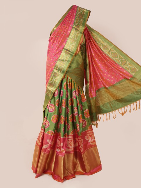 

Pothys Coral Printed Art Silk Lehenga Saree