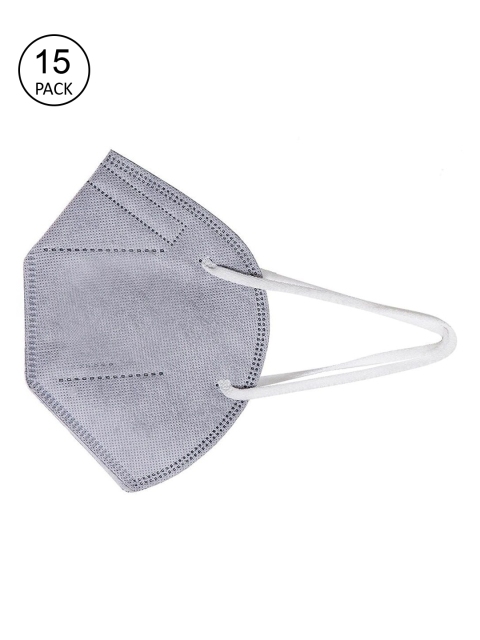 

OOMPH Pack Of 15 Grey Solid 5-Ply Reusable Anti-Pollution KN95 Masks