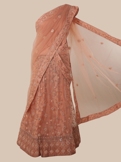 

Pothys Peach-Coloured Embroidered Net Saree