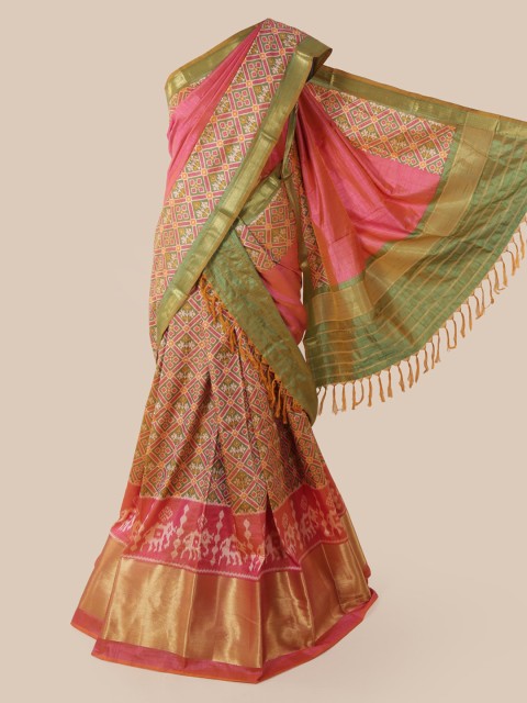 Pothys Multicoloured Art Silk Printed Pochampally Traditional Saree, Multi