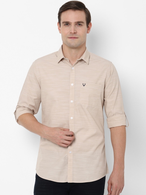 

Allen Solly Men Beige Slim Fit Self Design Casual Shirt