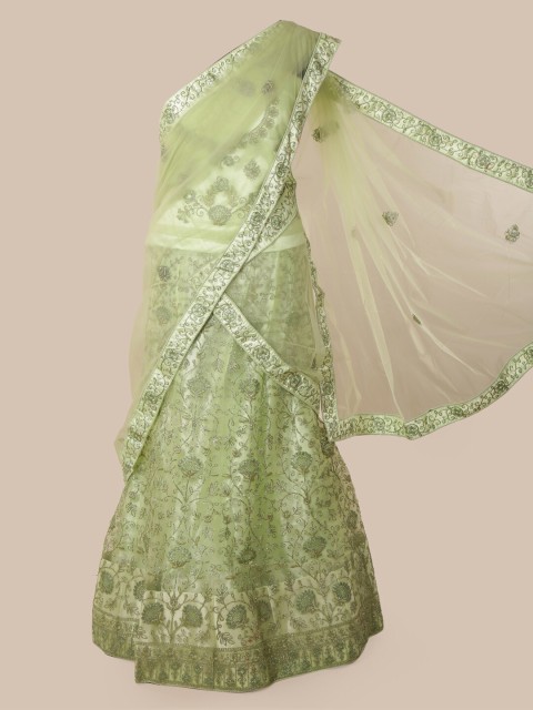 

Pothys Green Embroidered Net Saree