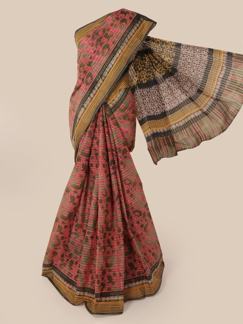 

Pothys Pink & Green Pure Cotton Printed Saree