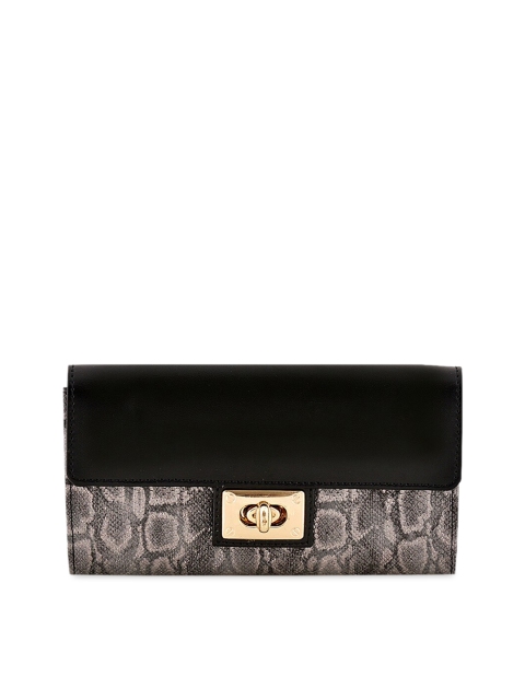 

Lychee Bags Women Grey & Black Animal Printed Wallet