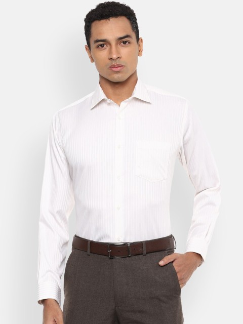

Van Heusen Men White Pure Cotton Regular Fit Self Striped Formal Shirt